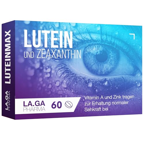 Lutein Zeaxanthin Kapseln mit Beta Carotin, Blaubeere, Vitamine A, E und B12. 60 Augenkapseln mit Lutein und Zeaxanthin. Augenvitamine, 100 % natürlich, um die Sehkraft zu verbessern.