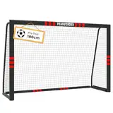 PEAKVONDER 180 x 120cm Fussballtore für Garten Kinder und Erwachsene mit Anti-Rost Beschichtung -Fußballtor Kinder Outdoor inkl. Erdanker für optimalen Halt - Fußball Tor mit rundum Polsterung TSG003R