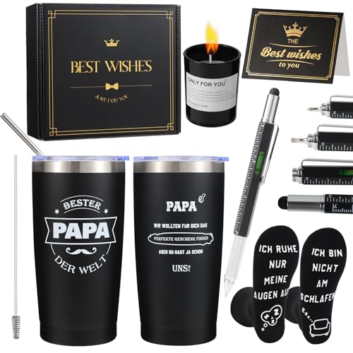 SunmeiTrad Papa Geschenk, Vatertagsgeschenk, Geschenke für papa, Geschenk Vatertag, Geschenke zum Vatertag, Papa Weihnachten Weihnachtsgeschenke, Geburtstag, Thermobecher