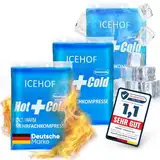 ICEHOF Kühlpads (3x) - Modernstes Soft-Gel, lange Kühldauer - Kühlpack Gel Kühlakku Kühlkissen Kühlkompressen Kälte-Kompresse Kühlkompresse Kühlbeutel Eisbeutel - Gefroren formbar