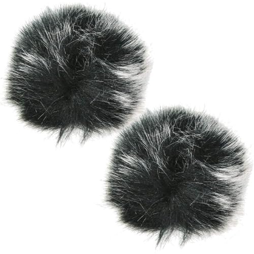 Windschutz, 2 Stück, Abdeckung für Ansteckmikrofon, Windschutzscheibe, Windschutz, pelziger Windschutz, Outdoor, für die meisten Mikrofone