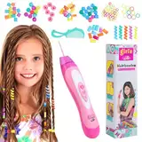 Geschenk für Mädchen - Haarschmuck Set mit Haarflechtmaschine, Haarflechtmaschine Mädchen, DIY Haardekoration, Flechtmaschine für Kinder, kreative Haarstyles