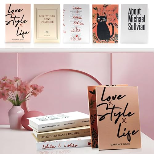 YUJUVI Deko Bücher für Heimdekor 5 Stk Fake Books Dekorative Bücher Dekobücher Faltbare Kartonschachtel nurGefälschte Bücher Display für Home Couchtisch Regale Dekobücher für Büro (5 Stück Set Deko I)