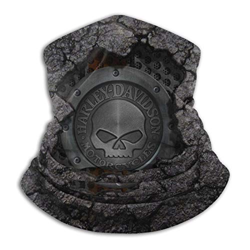 Harley Davidson Gesichtsmaske Bandanas-Windproof Shield Schal Halswärmer Sturmhaube für Staub, Outdoor, Festivals, Sport Schwarz