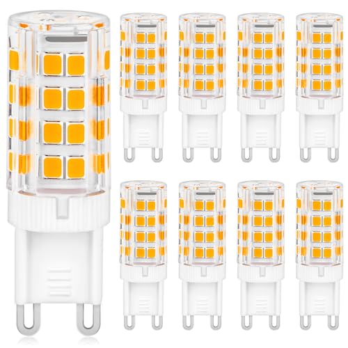G9 LED Lampe Warmweiß 3000K, G9 Glühbirne 5W Ersatz Für 30W-40W Halogenlampe, G9 LED Leuchtmittel 500LM, led g9 warmweiss, kein Flackern, Nicht Dimmbar, 360° Abstrahlwinkel, AC 220-240V, 8er Set