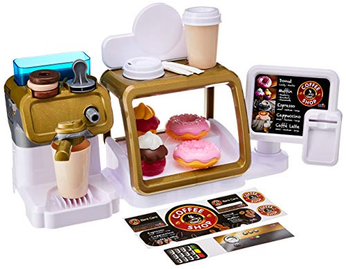 Theo Klein 9528 Coffee Shop I Espresso-Bar mit Wasserdurchlauffunktion und Touchdisplay I Inkl. Zubehör und Spielzeug-Lebensmittel I Maße: 45 cm x 23,5 cm x 13 cm I Spielzeug für Kinder ab 3 Jahren