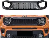 Jufjsfy Auto Front Kühlergrille für J-eep Renegade 2015-2018/2019-2021 Schwarz,ABS-Lufteinlassgrill StoßStange Kühlergitter Styling Ersatz Tuning Zubehör,2015-2018
