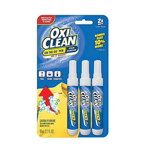 OxiClean Fleckenentferner-Stift für Kleidung und Stoff, zum sofortigen Entfernen von Flecken, 3 Stück (Verpackung kann variieren)