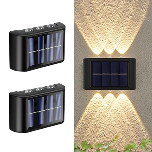 flintronic Solarlampen für Außen, Einstellbar Solarlampen, Up and Down Leuchten Solarleuchte, IP65 Solar wasserdichte Wandleuchte, Kabellose Wand Beleuchtung für Garage Garten Aussen