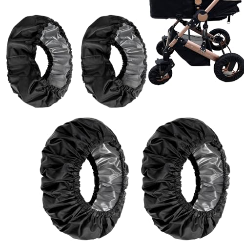 4 Stück Radabdeckungen Für Babys,Kinderwagen Reifen Überzieher,Kinderwagen Räder Schutz,Wasserdichte Radschutzhülle,Kinderwagen Zubehör,Staubdicht Zubehör Für Kinderwagen