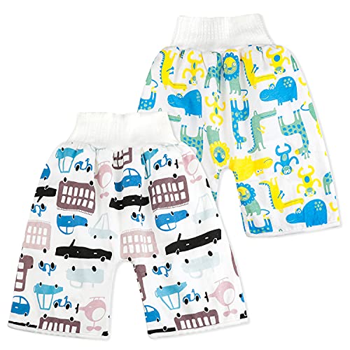 FLYISH DIRECT Baby Windelrock Windelhosen für Kinder für das Töpfchentraining, Hohe Taille, 2 Stück, 4-8 Jahre (4-8T), L