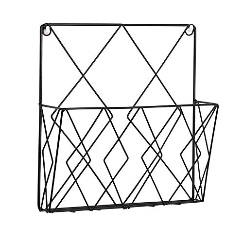 Wandregal Bücherregal Zeitschriftensammler Zeitschriftenhalter Wand für A4 Akten Post Metall Wandhalterung Zeitschriftenhalter, Zeitungshalter Wandkorb für Büro Wohnzimmer Zeitungsständer Schwarz