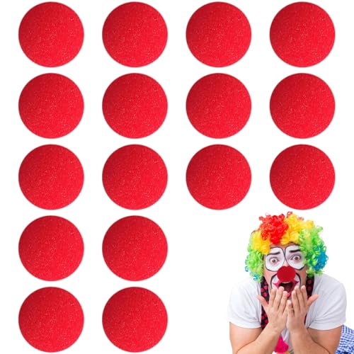 16 Stück Clownsnasen Aus Schaumstoff,Clownsnasen Rot,Clownsnase,Clown Nase,Clownnasen Rot,Falsche Nasen In Rot,Clown-Nase,Schaumstoff Nase,für Fasching, Karneval oder andere Mottopartys(Ø 5cm)