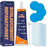 Tiepetly Pool Reparaturset, Schlauchboot Reparaturset für Schnelle und Einfache Reparaturen von Aufblasartikeln, Funktioniert mit PVC, Vinyl und Gummi (DEPVCJST2-1P01)