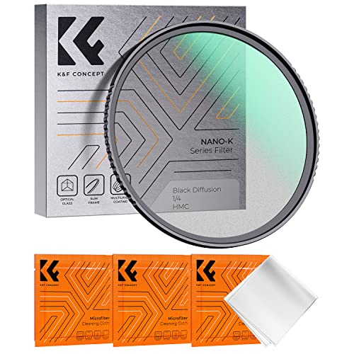 K&F Concept Nano-K Serie Black-Mist 1/4 Filter 49mm Black Promist 1/4 Filter aus Optisches Glas mit 18-facher Nano-Beschichtung, Black Diffusion Filter 1/4 für Videoaufnahmen/Portraitfotografie