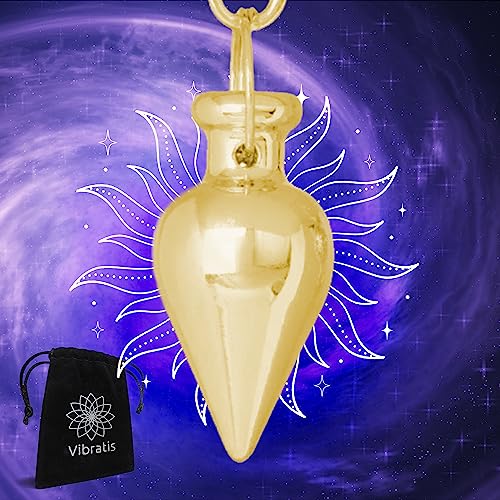 Esoterik Pendel Goldener Tropfen | Universelles Metallpendel (Geobiologie, Heilkunde, Reiki, Divination, Radionik...)