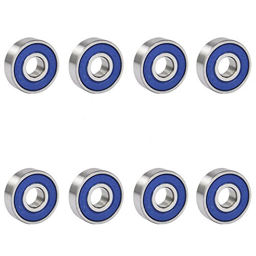 TRIXES 8 Stück 608RS ABEC-9 Gleitlager - Passend für Skateboard, Rollschuhe Roller, Inlineskaten