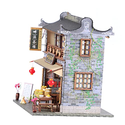 PartyKindom 1Stück DIY Hausmodell im Chinesischen Stil Versammlungshaus Exquisites Modellbau Wohnkultur für Erwachsene für Bastelprojekte