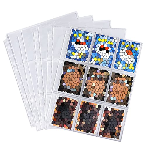 Revspoir 900 Taschen Sammelkartenhüllen, 50 Doppelseitige Kartenmappen, 11 Löcher Anpassbar an Sammelkartenalbum, ohne PVC, Transparente Spielkartenhalterung