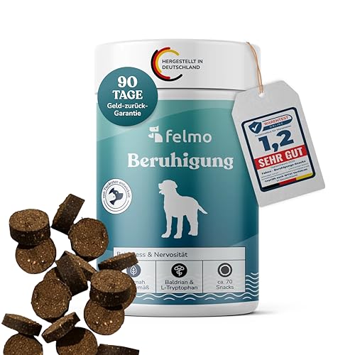 FELMO Beruhigungs-Snacks für Hunde, Leckerlis zur Beruhigung bei Stress und gegen Anspannung - Mit Baldrian für die Entspannung und Ausgeglichenheit deines Dog, ohne GewöhnungseffektIhre