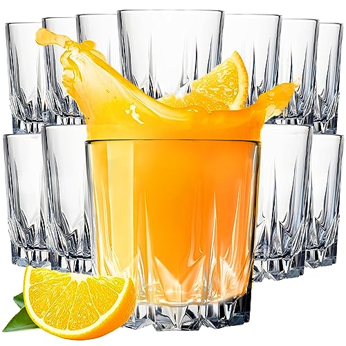 Konzept 11 - Gläser Set 12-teilig Wassergläser 300ml Trinkgläser Set, Geriffelte Gläser für Saft, Wasser, Cocktails, Gin Tonic, kalte Getränke, Widerstandsfähiges Glas