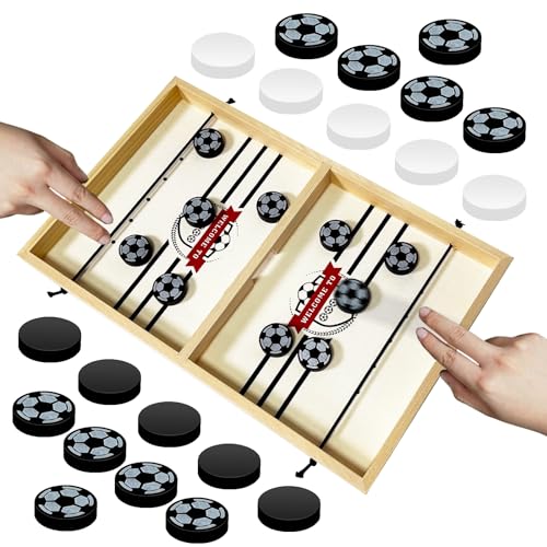 BARVERE Hockey Brettspiel, Maphilu Swingbou Spiel, Super Winner Brettspiel, Fast Sling Puck Spiel Groß, Double Catapult Chess Parent-Child Interactive Table Game - Fußball