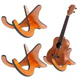 Ledoo 2Pcs Tragbare Ukulele Halter Holz Ukulele Ständer Anti-Rutsch X-Rahmen Ukulele Halter Holzklapp Gitarrenständer für Mandoline Violine und kleinere Gerätschaften