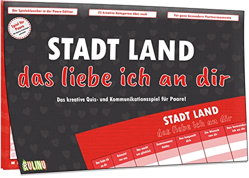 Kulinu Stadt, Land, das Liebe ich an dir - Spiel für Paare - Partner Geschenke Jahrestag - Geschenk für ihn sie Freund Freundin - 100% Made in Germany