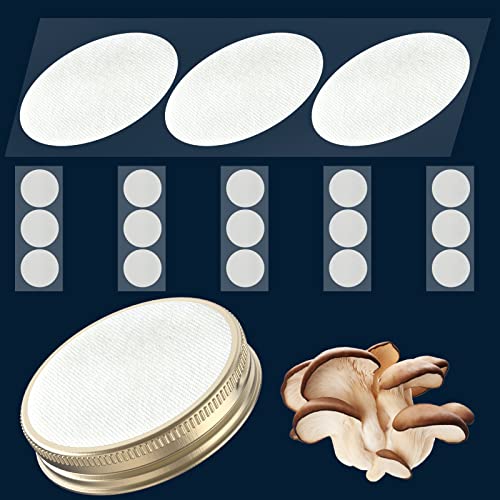 Synthetischer Filterpapieraufkleber 65mm 0,3µm PTFE-Filterscheibe Starker Klebstoff Patch für Regular Mouth Einmachglas Deckel Pilzzucht (18pcs)