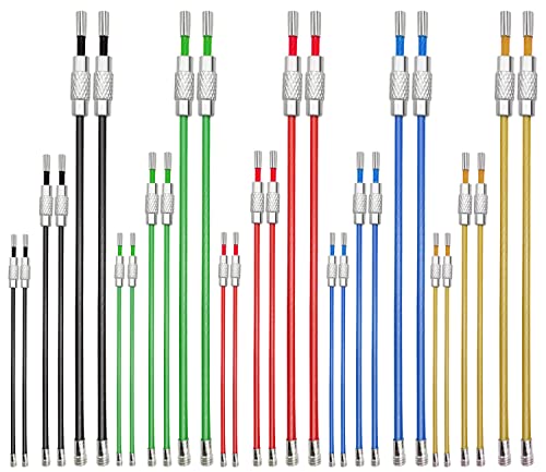 CKANDAY 30 Stück farbige Nylon beschichtete Edelstahl-Metalldraht-Schlüsselanhänger, 3 Größen 4 "6" 7.8 "Kabel 2mm Loops mit Edelstahl-Verbindungsstück zum Wandern von Gepäck-ID-Tags -5 Farben