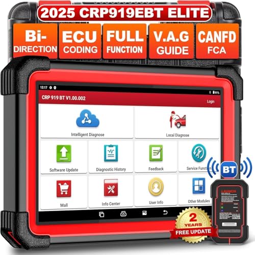 LAUNCH X431 CRP919E BT obd2 diagnosegerät für alle Fahrzeuge,LAUNCH diagnosegerät Auto mit OE-Level Alle System Diagnose,37+ Reset,kfz Tester für Active Test,CANFD, ECU-Kodierung,V.A.G-geführte,FCA