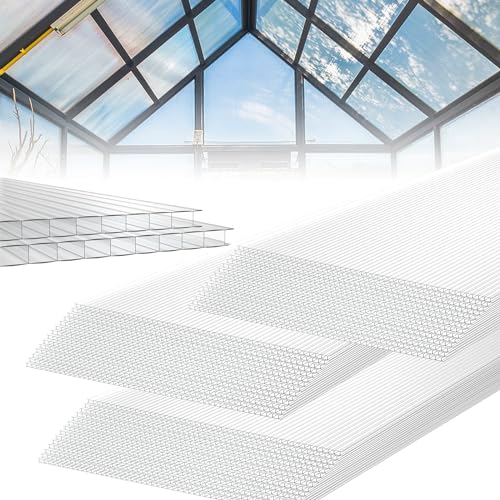 LARS360 42 Stück Polycarbonat Hohlkammerstegplatten Ersatzplatten 1210x605x4mm ca. 30,75 m² Doppelstegplatte Stoßsicheren und UV-Beständigen für Gewächshaus Carports Gartenbau