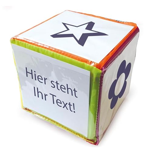TimeTEX Blanko-Würfel mit Einstecktaschen 15 cm | Bewegungswürfel zum Lernen und Spielen, universell gestaltbar
