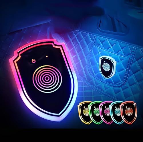 BeNsil 7 Farben Auto Led Innenbeleuchtung mit Auto Logo, kabellos über USB wiederaufladbare Auto LED Atmosphärenlichter im Innenraum, Touch-Sensor-Design und kostenlose Installation