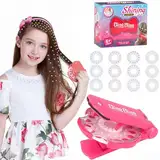 180 Hair Gems Diamond Hair Machine Hair Bedazzler Kit Glitzersteine Haare Sticker Maschine Hair Glitzersteine Gems Mädchen Glam Styling Werkzeug Set zum Anbringen der Strasssteine am Haar Kleidung
