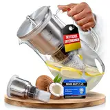 INFINTOS Glas Wasserfilterkaraffe mit Wasserfilter Aktivkohlefilter, Legionellenfilter, Kalkfilter, Trinkwasser für Küche, Wasser filtern und genießen