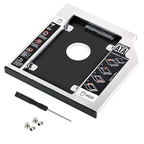 CODIRATO Laufwerksrahmen Festplattenrahmen für HDD/SSD, 9.5mm SATA, CD, DVD Laufwerkschacht, Festplatteschacht Kompatibel mit Universal Notebook