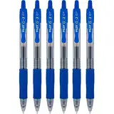 Pilot G2 07 blau fein Retractable Gel Ink Pen Tintenroller 0,7 mm Feder Spitze 0,39 mm Line Breite nachfüllbar bl-g2–7 (6er Pack, blau)