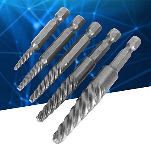 Schraubenextraktionssatz, 5pcs Schraubenextraktionsbohrbit Bit Set Bolzenextraktextraktionskit Gestreifter Schraubenextraktionsgriff Elektrisches Strippentum Zum Entfernen Beschädigter Schrauben