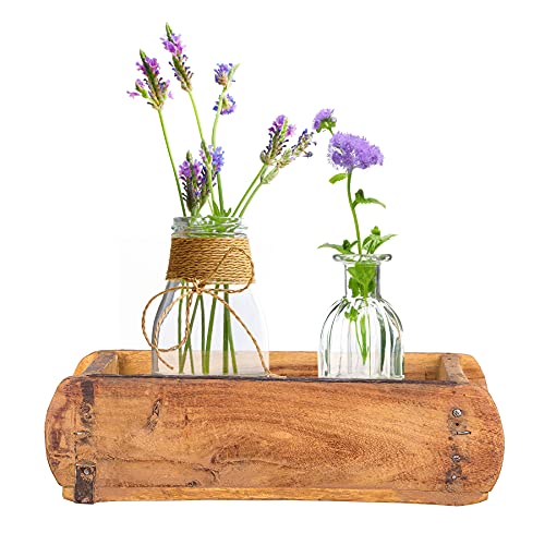 BigDean Alte Holzkiste - 32x15x9 cm - Vintage Ziegelform aus recyceltem Holz - Jedes Stück EIN Unikat - Dekokiste Holzdeko Holzbox Küchen-Organizer