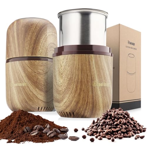 COOL KNIGHT KaffeemüHle Elektrisch, GewüRzmüHle, Elektrische KaffeemüHle Mit 304-Edelstahlklinge, Geeignet FüR Kaffeebohnen, GewüRze, KräUter, Getreide, NüSse