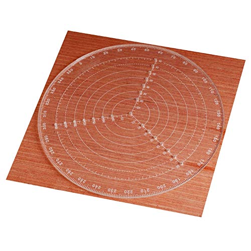 Chiloskit 200mm / 300mm Center Finder Tool Holzbearbeitungskompass für Holzdreher Schalen Drehmaschine Klar Acryl Zeichenkreise Durchmesser (klein 20cm)