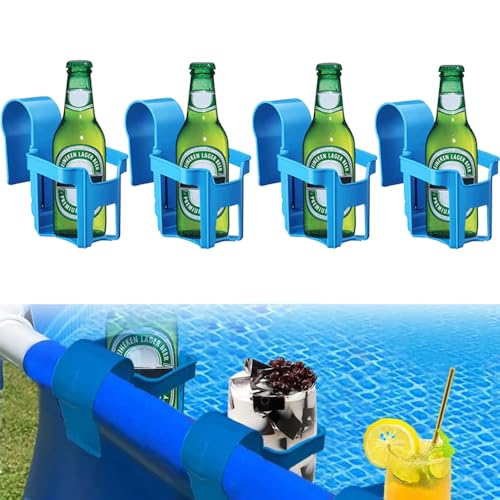 Poolrand Getränkehalter,Pool Getränkehalter aus Kunststoff,Whirlpool Getränkehalter,Poolside Getränkehalter,Getränkehalter Pool,Spa Getränkehalter,Bierkastenkühler Pool,Poolzubehörteile (4 PCS)