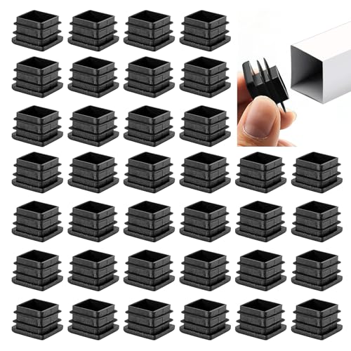 36 Stück Lamellenstopfen 20x20 mm Vierkantrohr Schwarz – Quadratische Rohrstopfen Kunststoff Endkappe für Stuhlbeine, Aluprofil & Metallprodukte – Rohrkappen zur Rohrabdeckung