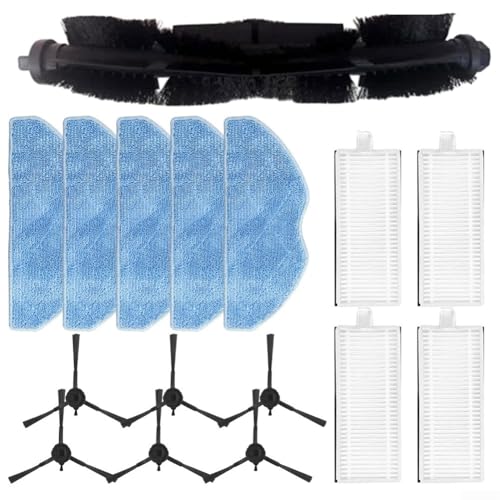 Ersatz-Zubehör-Set für X-Plorer Serie 75S+ Roboter-Staubsauger, 1 Rollenbürste, 5 Wischtücher, 4 Filter und 6 Seitenbürsten, Staubsauger-Wartungs-Set