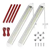 URAQT 120 LED Innenbeluchtung, 2 Stück 12V Leiste 1600LM 8W DC Innenlichtleiste Mit 2 Verlängerungskabeln y Schalter für Auto Wohnmobil Van Bus Caravan Boat Küche Bad Bar LKW