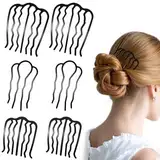 6 Stück Haar Steckkamm Zum Stecken, Einsteckkamm U Förmige Haarschmuck Metall Haarkämme Seitenkamm Set Zähne Updo Bun Haar Pin für Frauen Mädchen Dickem Feinem Haare, 3 Größen