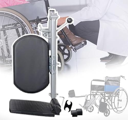 PPLDABNK Anhebbare Beinstützen Für Rollstühle – Universell, Einzelpedalträger: 100 Kg, Einfache Reinigung, Verstellbarer Winkel/90°–180°, Mit Gepolsterten/Fußplatten, Für Behinderte/Alte,Right