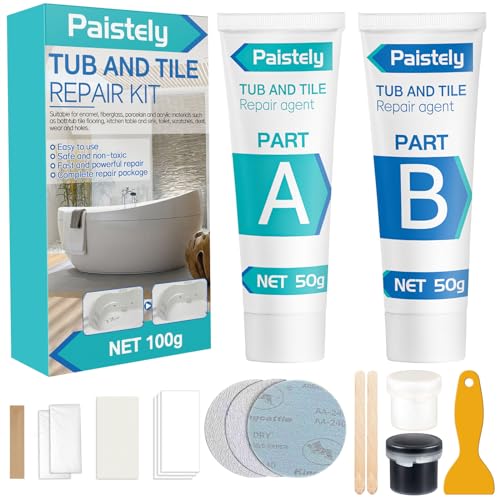 Fliesenreparaturset, Emaille Reparatur Set, Wasserdichtes Und Auslaufsicheres Keramik Reparatur Set, Waschbecken Reparaturset Zum Reparieren Von Kratzern, Löchern, Rissen