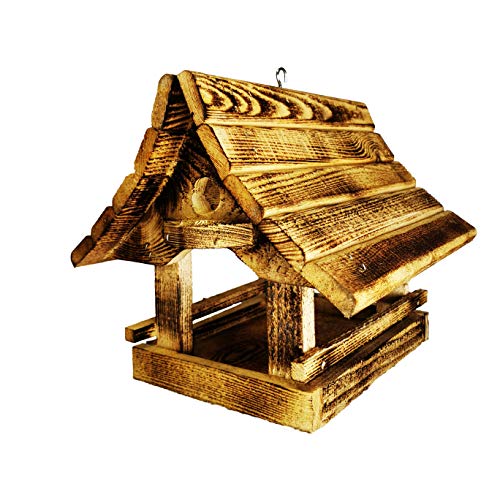Vogelhäuschen, Vogelhaus, Vogelfutterhaus zum aufhängen, aus Naturholz handgefertigt